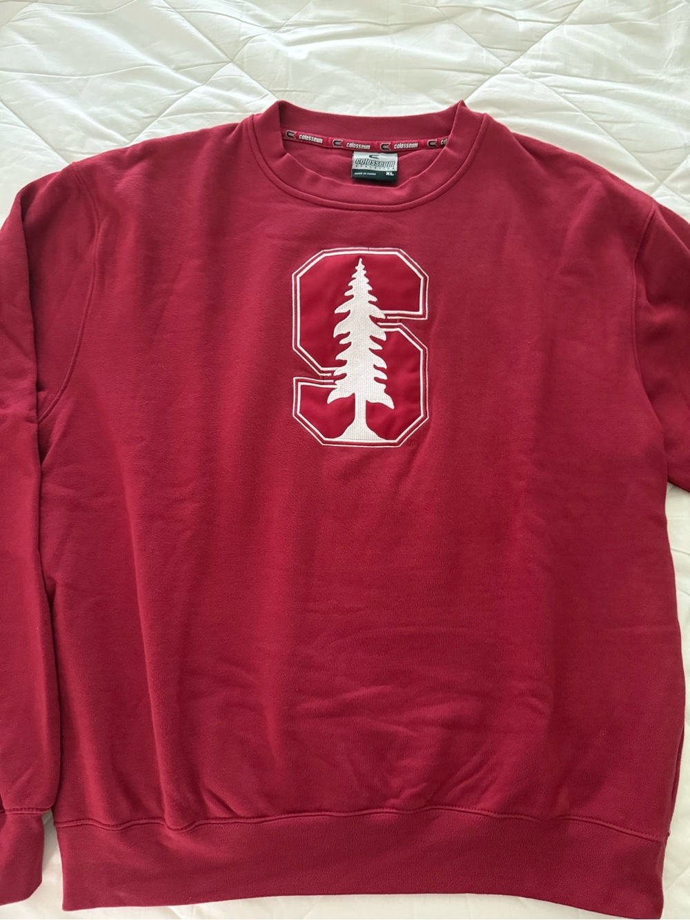 Stanford Red Crewneck sweatshirt with Tree Graphic
